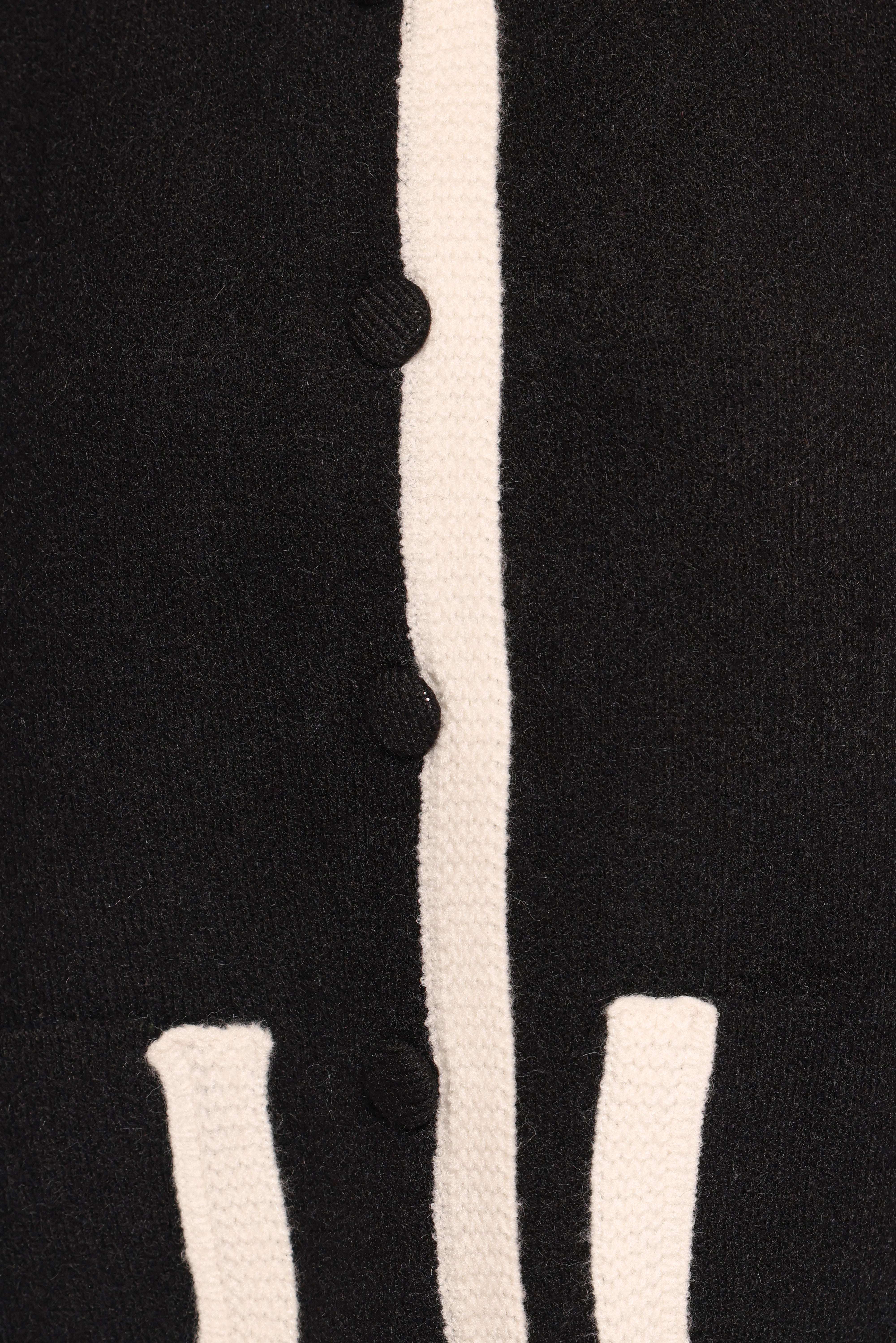 Orabelle Contrast Hem Cardigan Black