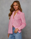 Cellia Striped Button Down Top