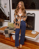 Ruey Stretch High Rise Straight Leg Pleated Jeans
