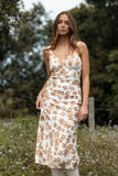 Franny Midi Dress Cream Brown Floral