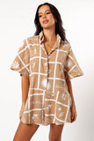 Sebastian Romper Tan Soleil Print