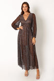 Lustre Long Sleeve Midi Dress Bronze