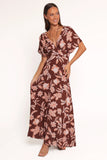 Yolande Midi Dress Orange Floral