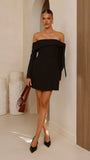 Halen Long Sleeve Mini Dress Black