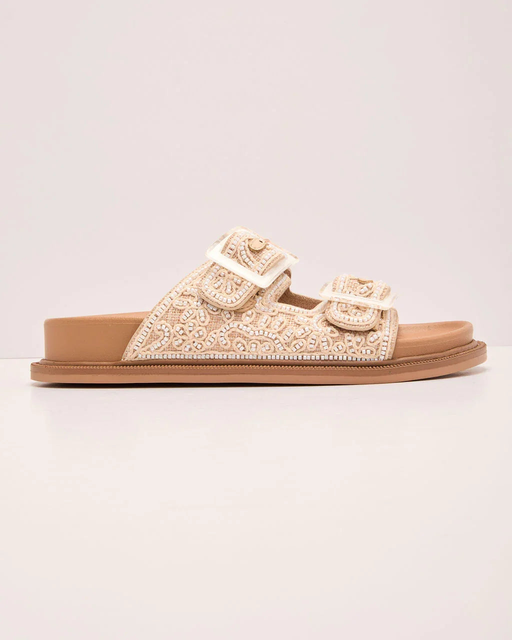 Seaside Solace Embroidered Bead Sandals