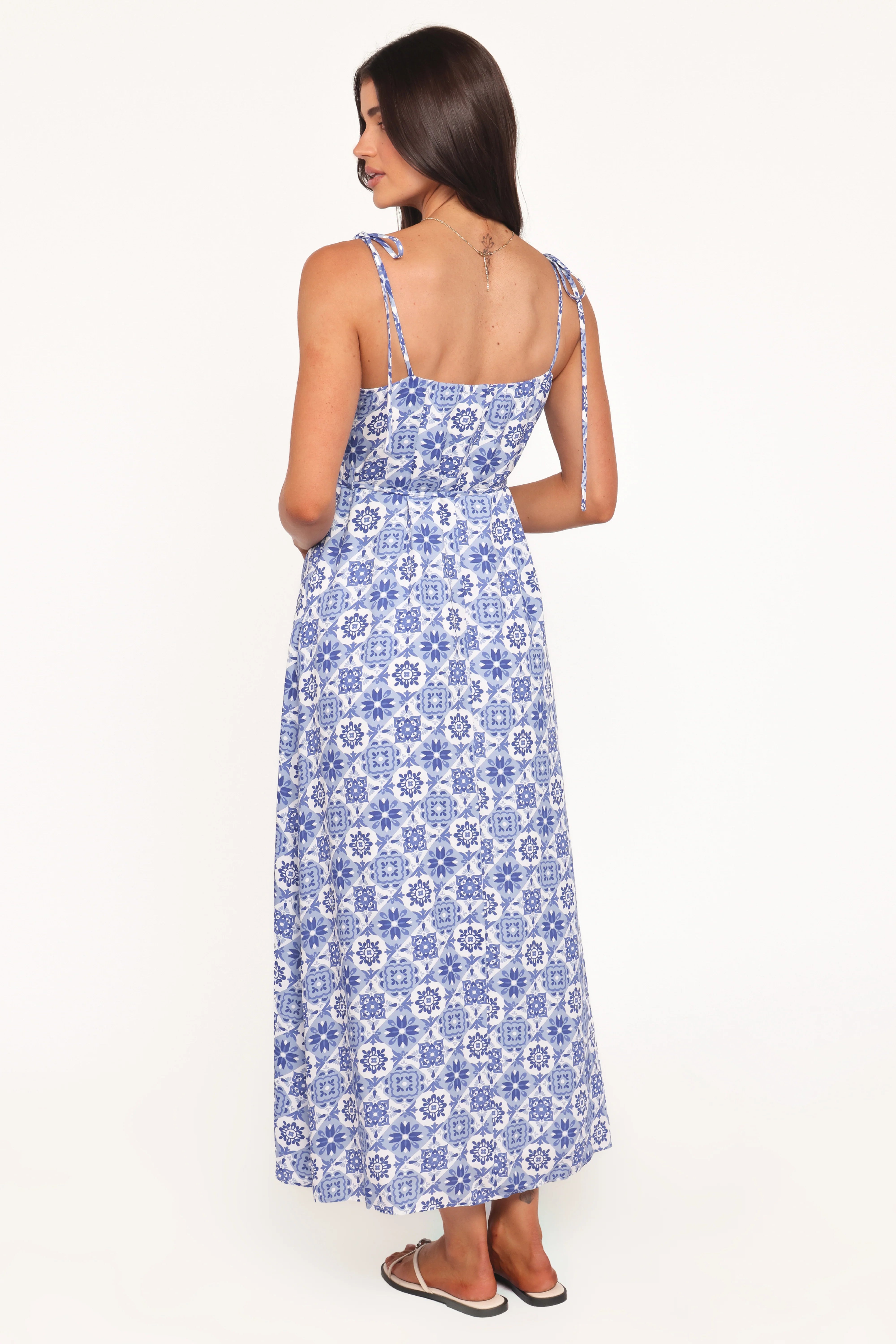 Aster Maxi Dress Blue Tile
