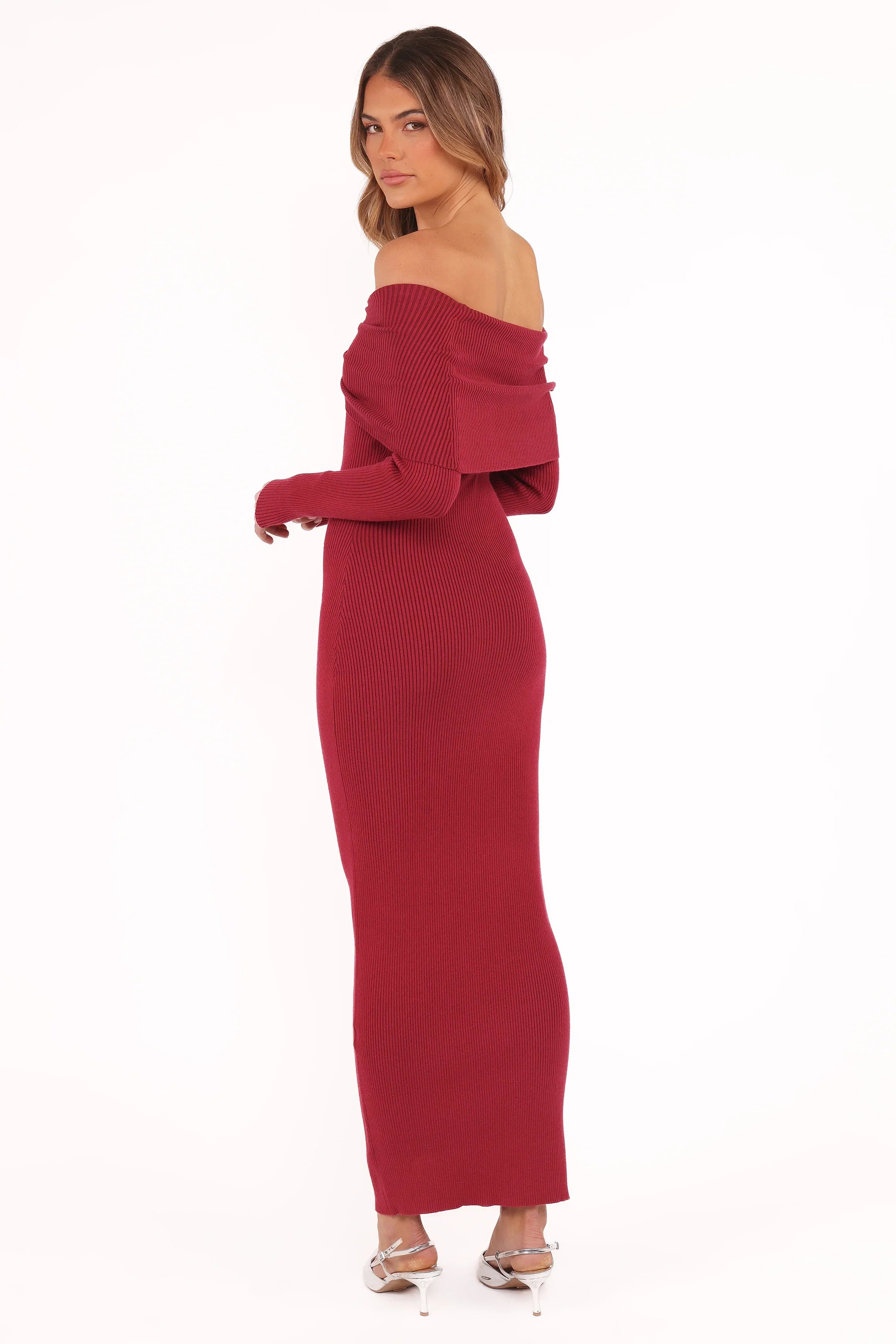 Lindsey Knit Dress Dark Red