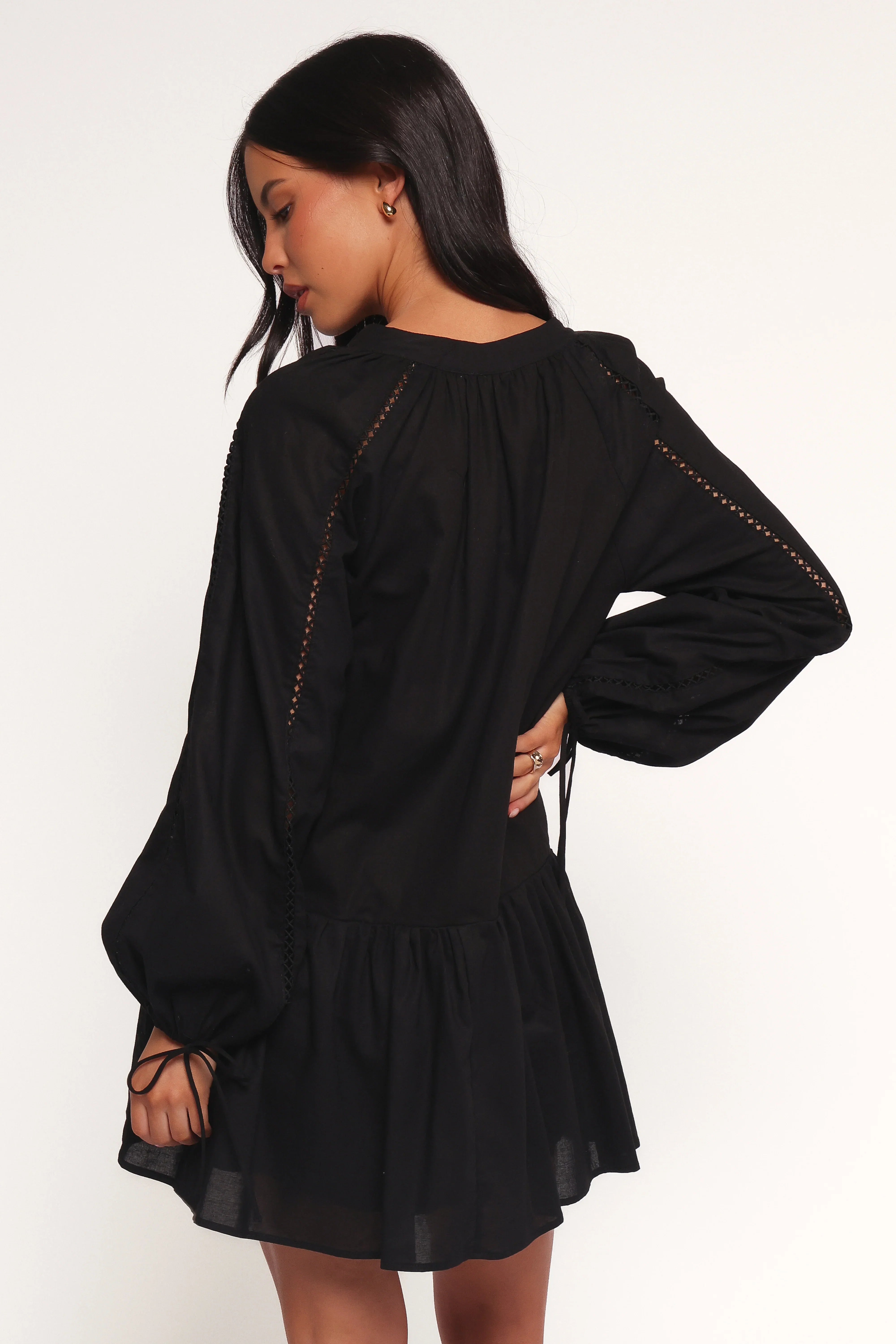 Hart Long Sleeve Mini Dress Black