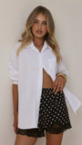 Makoa Lace Shorts Black White Polka