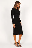 Louise Scoop Back Embellished Midi Dress Black