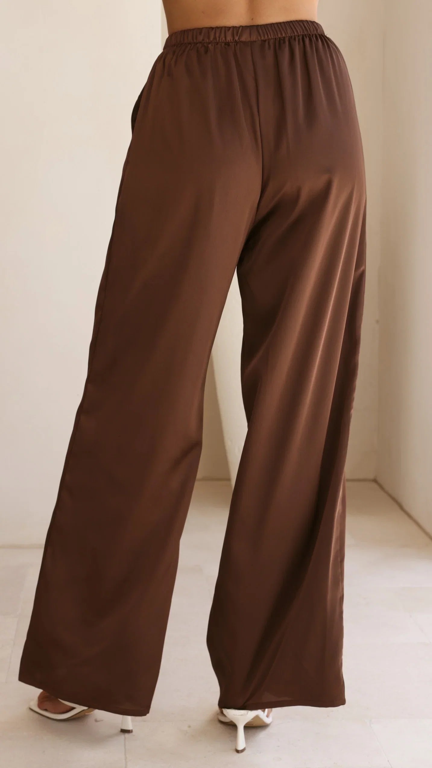 Hayleigh Asymmetrical Top and Pants Set Chocolate Lace