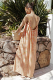 Lumina Maxi Dress Orange Beige Stripe