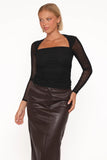 Cerys Mesh Top Black