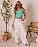 Aevra One Shoulder Drawstring Top