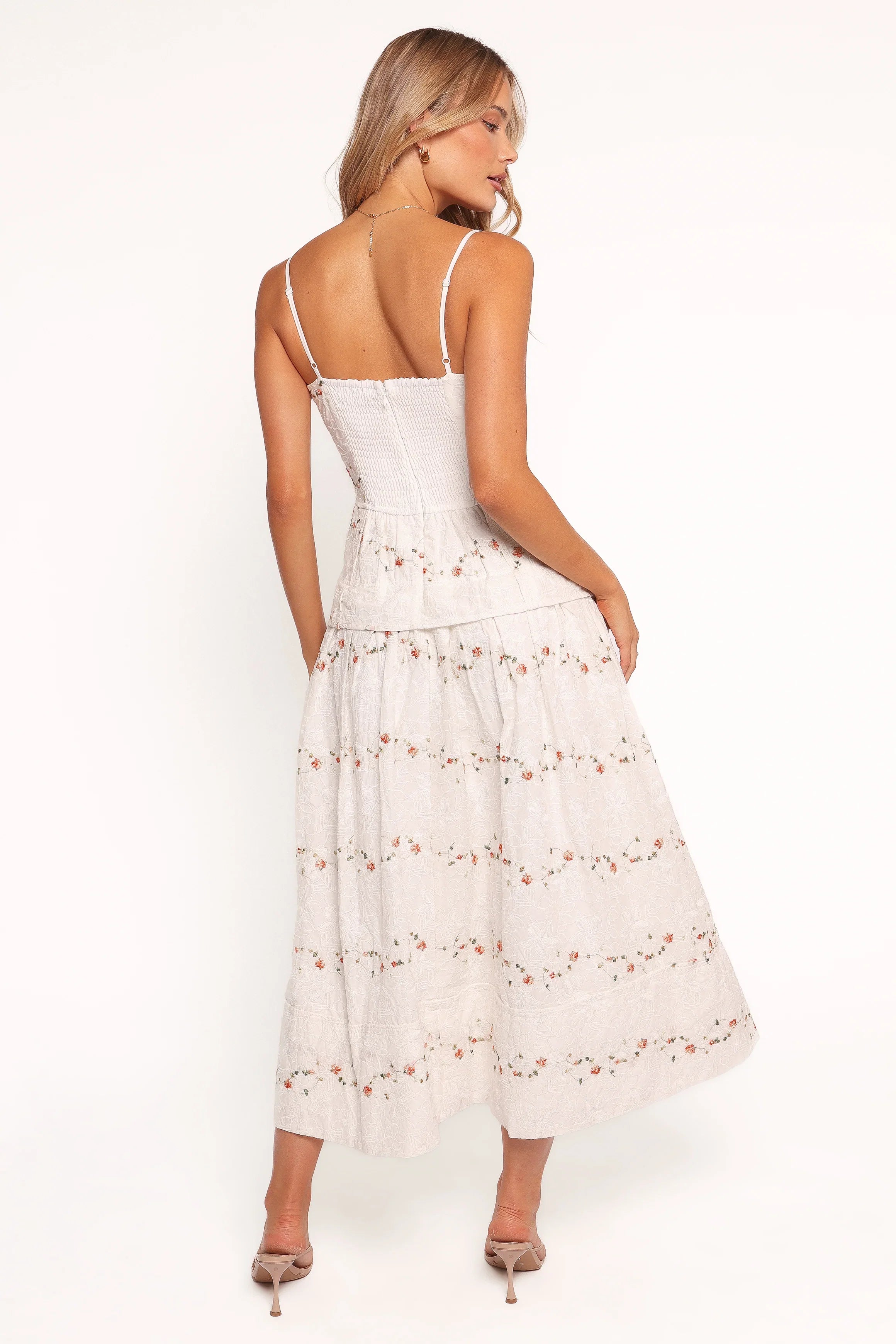 Eleanora Midi Dress White Floral