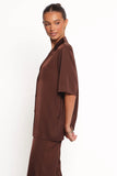 Arryn Short Sleeve Shirt Chocolate Brown