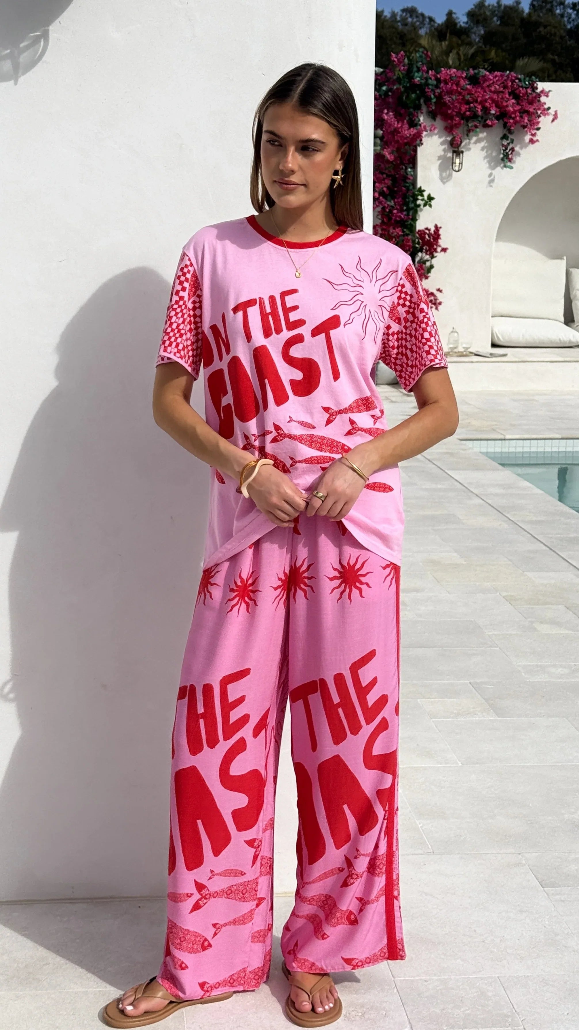 Kanya Pants Pink Red Tide