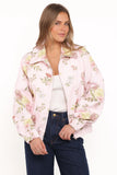 Calvin Floral Twill Zip Jacket Pale Pink Floral