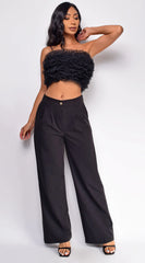 Theon Black Wide Pants