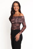 Byron Off Shoulder Top Brown