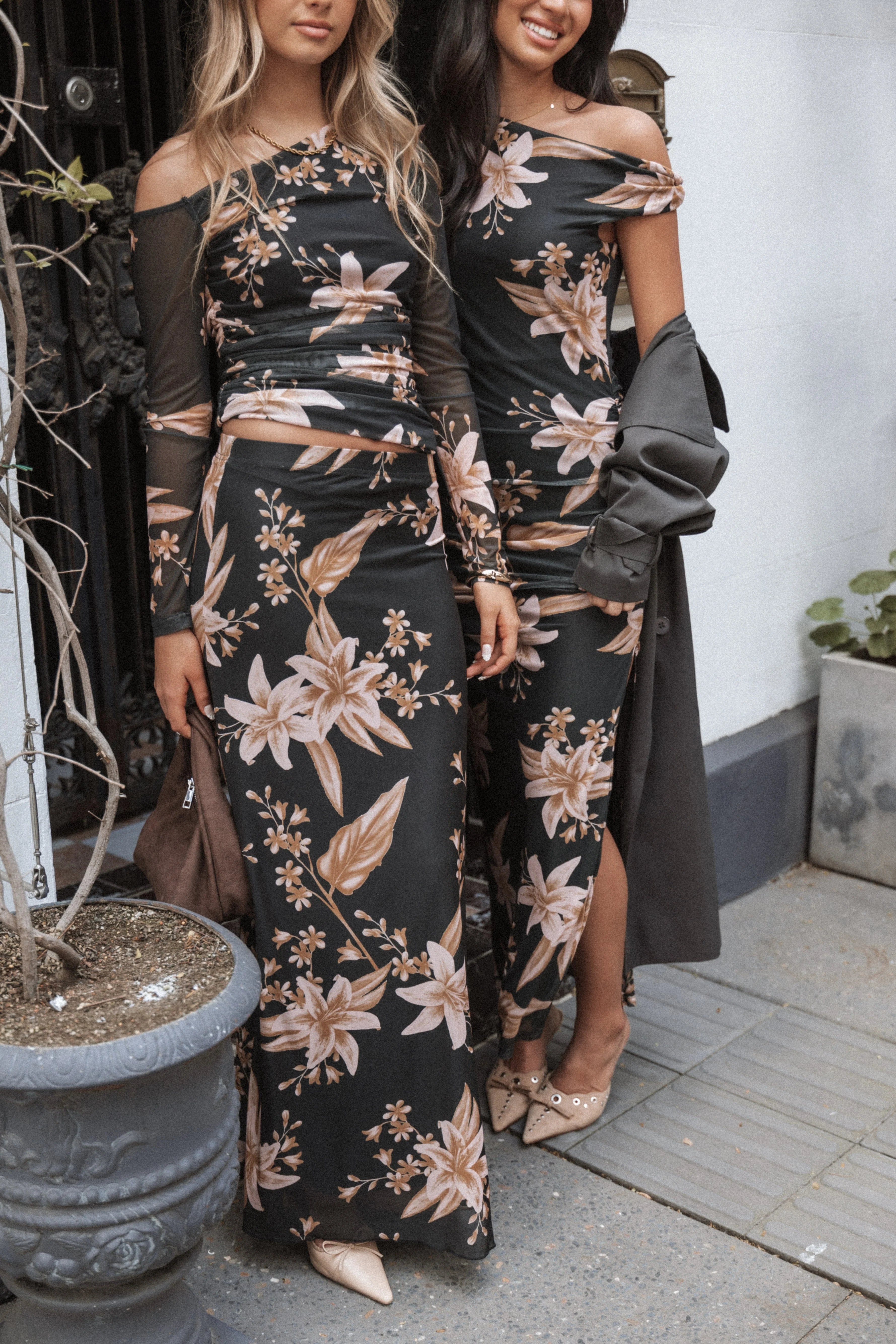 Bloise Long Sleeve Top Black Floral