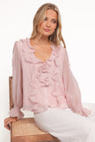 Lennon Ruffle Blouse Blush