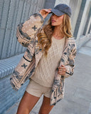 Menita Abstract Sherpa Moto Jacket