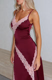 Powerful Pose Satin Maxi Dress Plum Baby Pink
