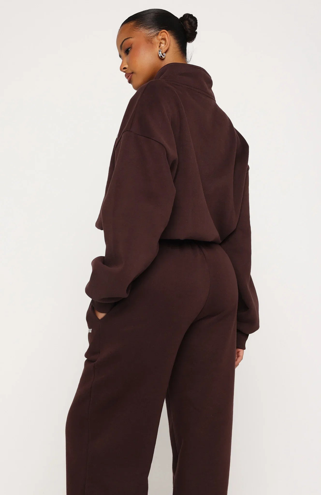 Test Drive Boxy Quarter Zip Sweater Chocolate