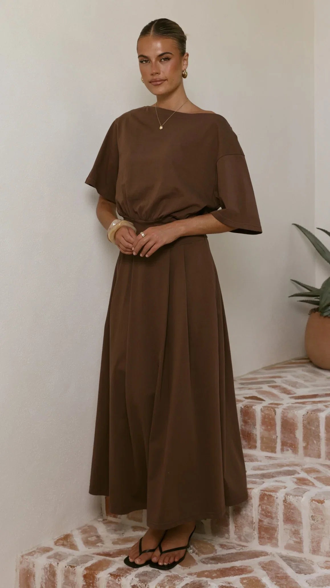 Aleski Maxi Dress Chocolate