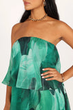 Bloom Strapless Maxi Dress Green Floral
