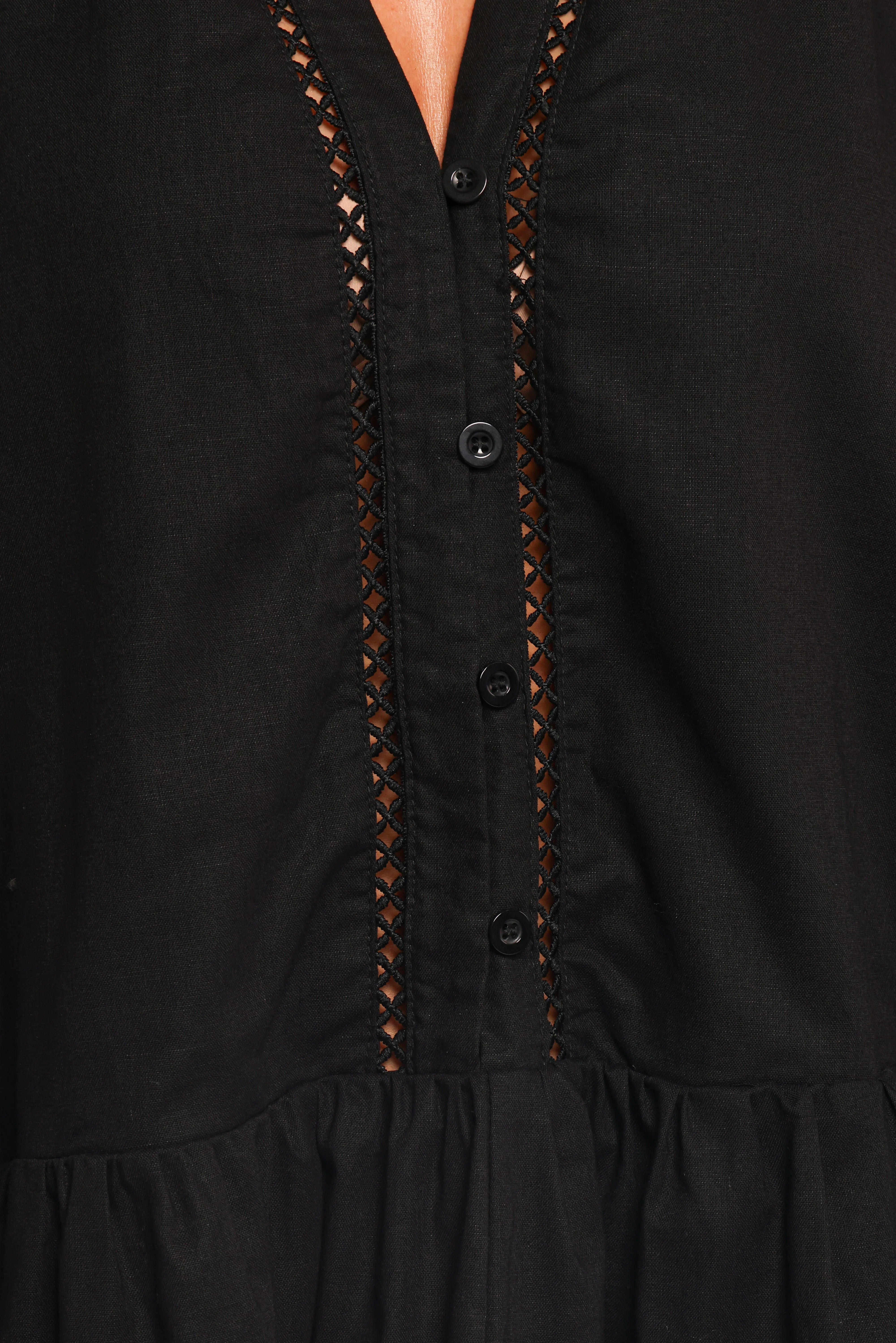 Hart Long Sleeve Mini Dress Black