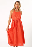 Nadine Halterneck Midi Dress Coral