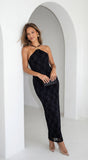 Zarevia Orbit Ring Mesh Maxi Dress Black