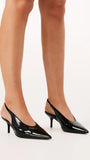 Xishi Heel Black Crinkle Patent