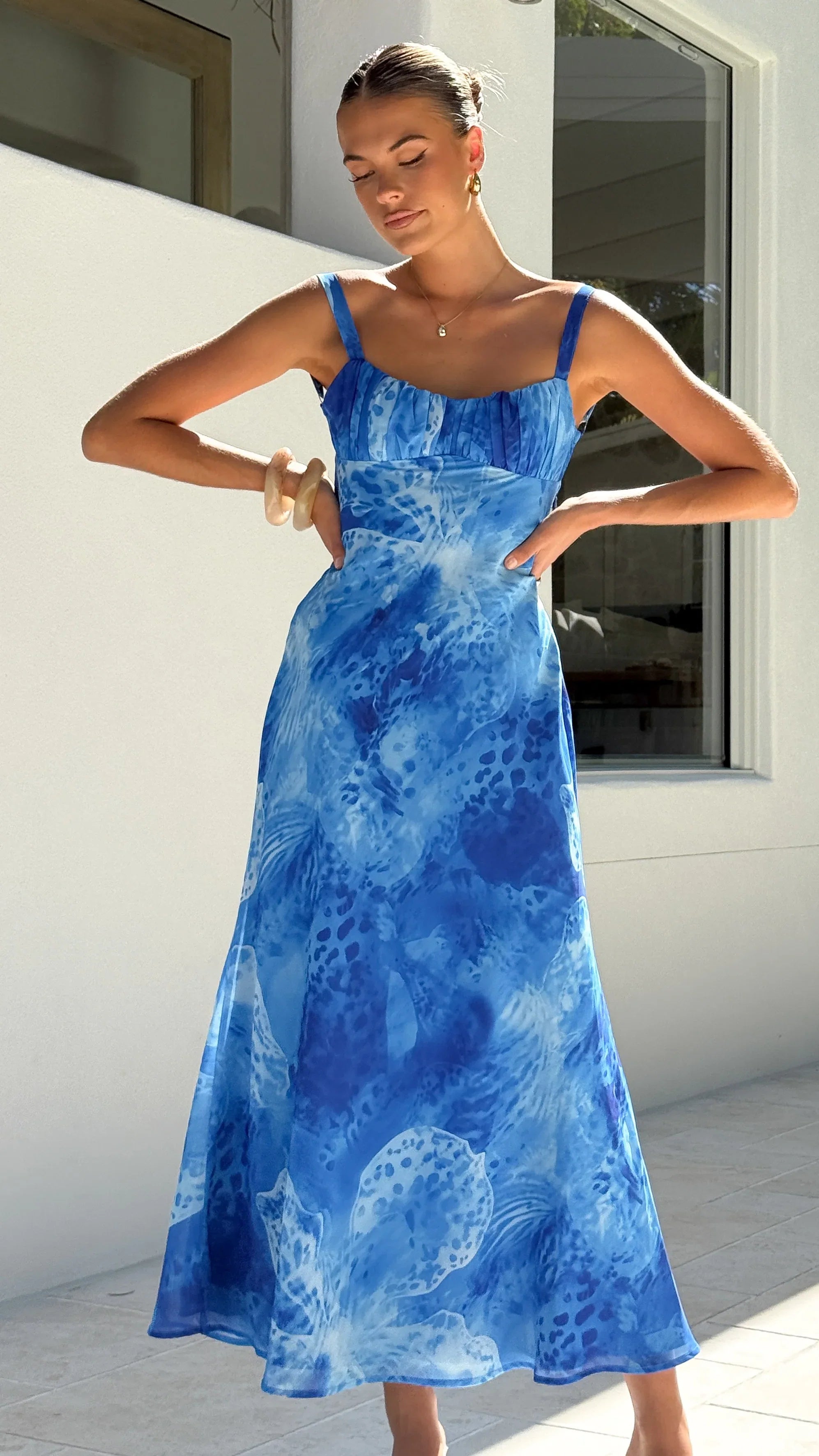 Margo Midi Dress Ocean Blue