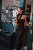Charly One Shoulder Maxi Dress Brown