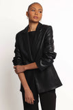 Jamie Faux Leather Blazer Black