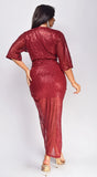 Uma Sequin Midi Dress Burgundy