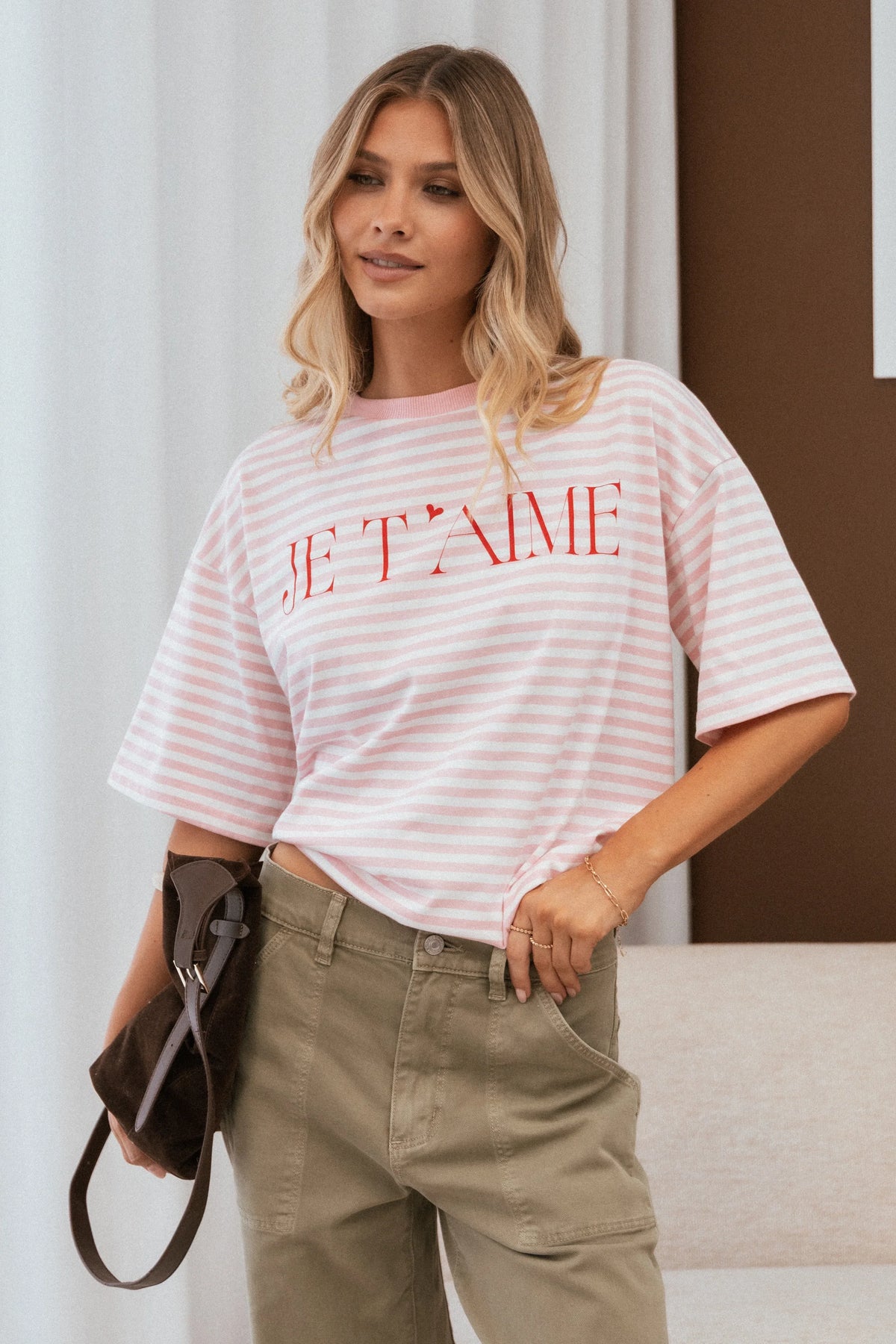 Marly Je TAime Tee Pink Stripe