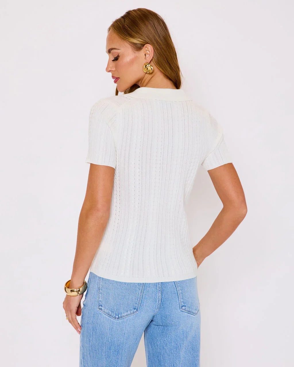 Thaliah Ribbed Knit Henley Top