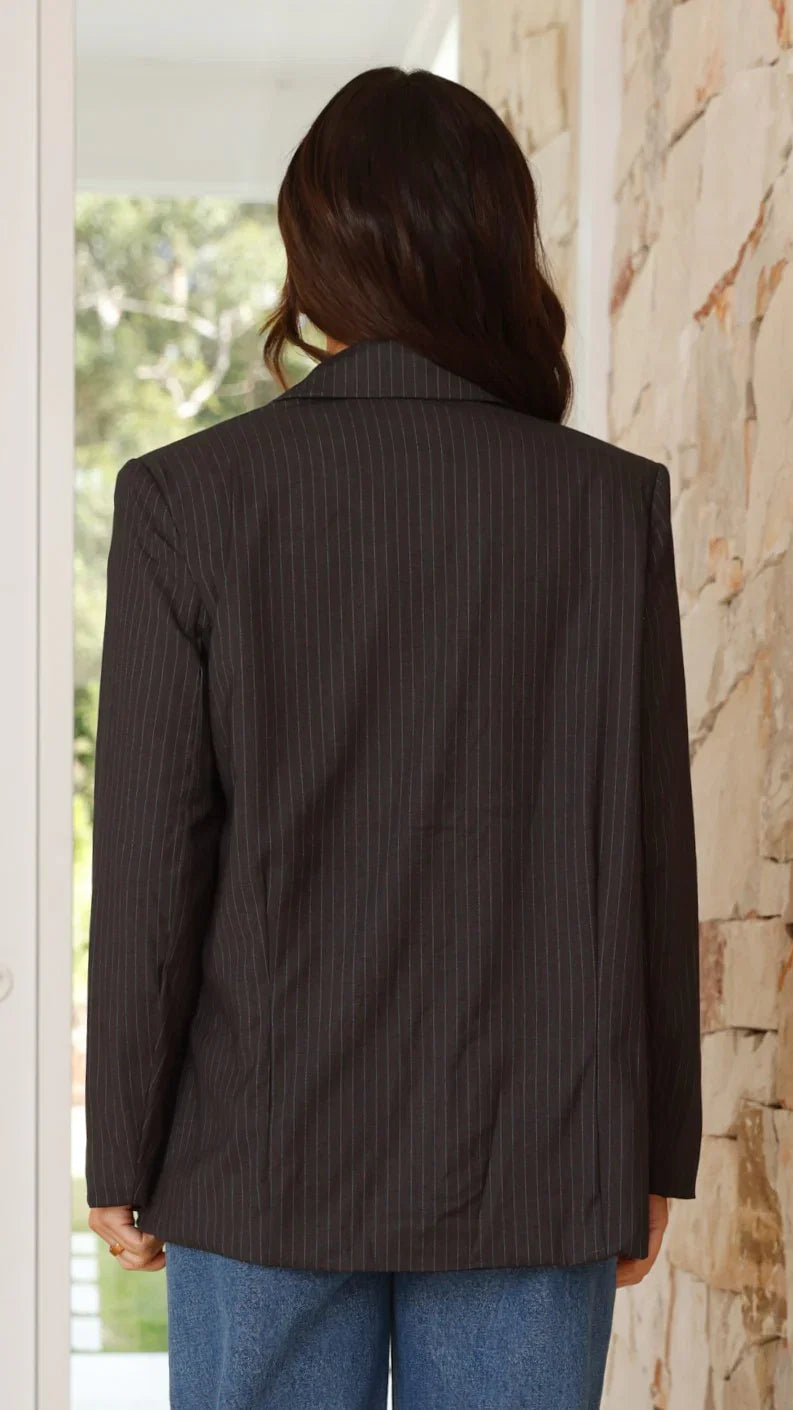 Hadrian Blazer Charcoal Pinstripe