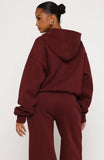 Test Drive Boxy Zip Front Hoodie Dark Cherry