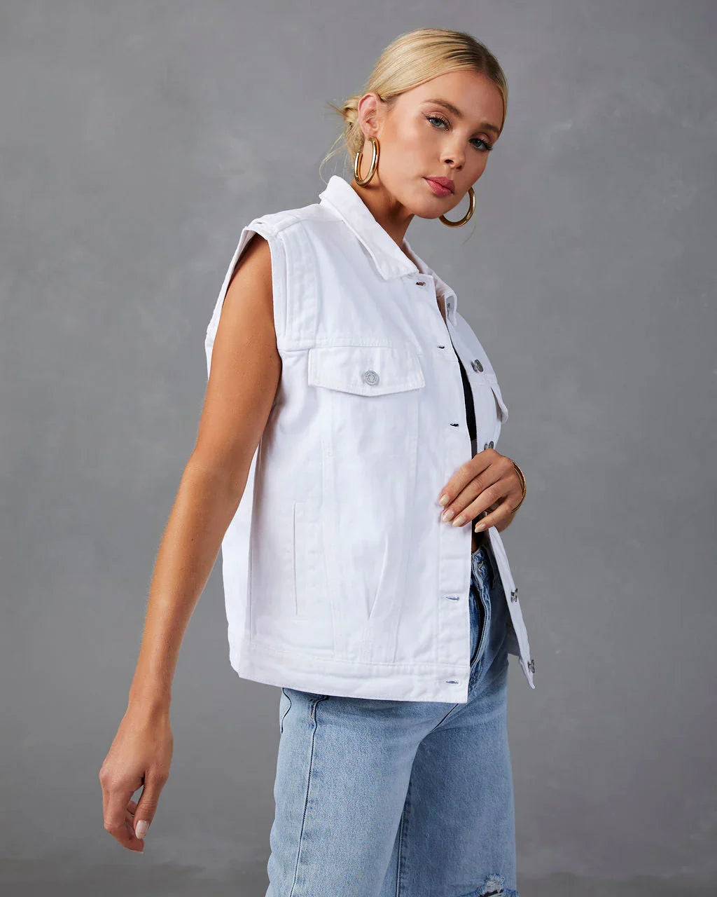 Serai Pocketed Denim Vest