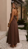 Astrid Strapless Maxi Dress Chocolate