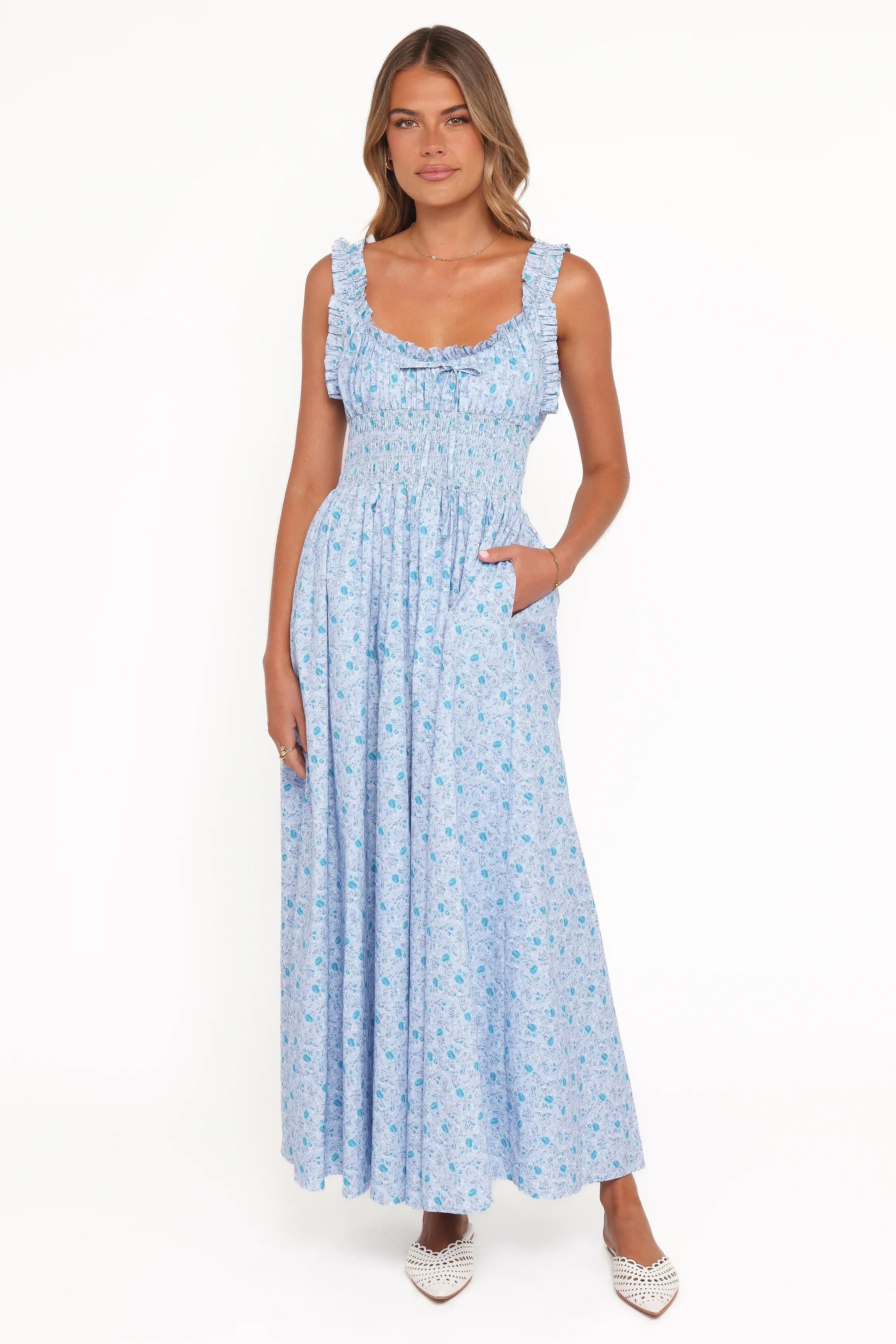 Marlena Midi Dress Blue Floral