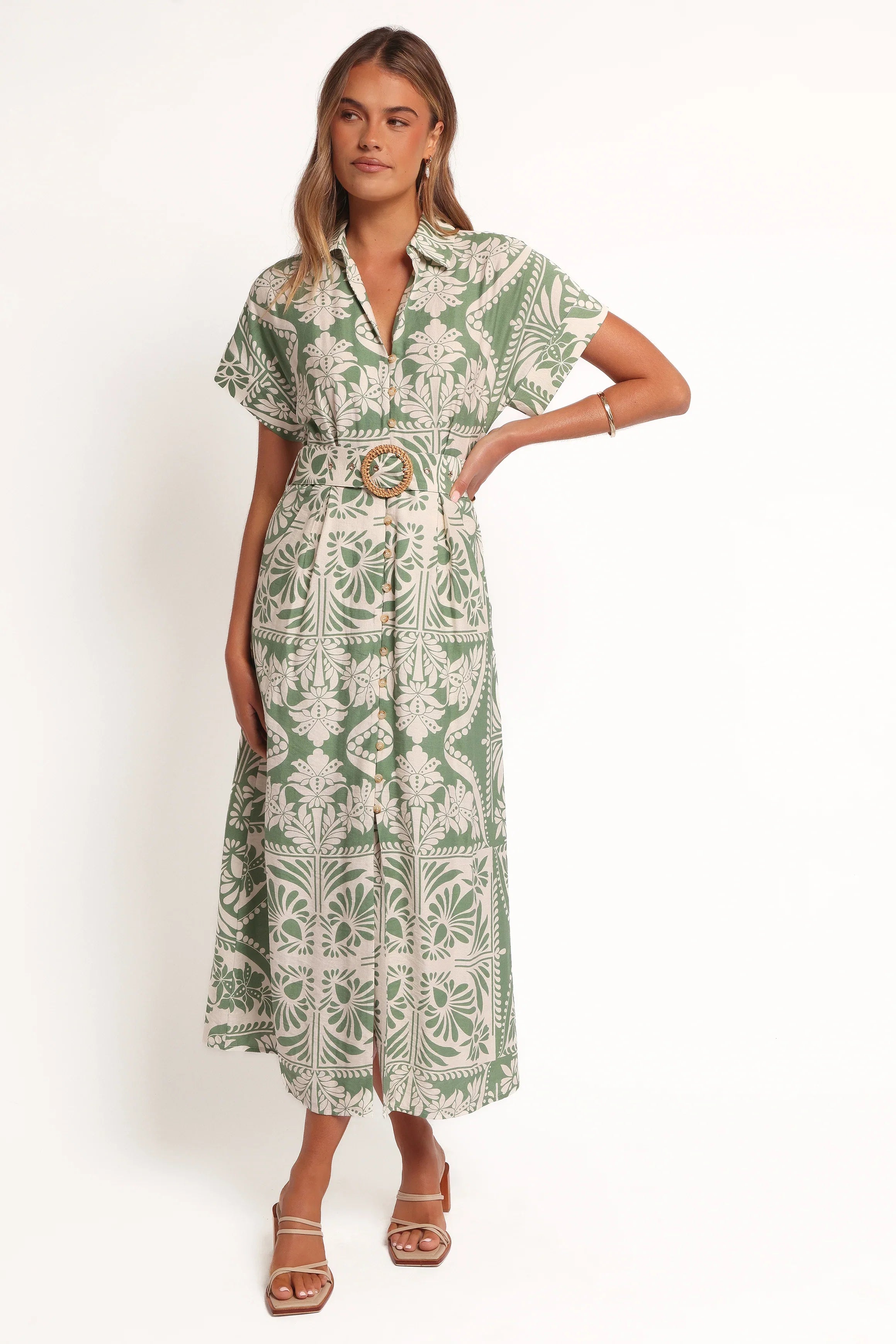 Preston Midi Dress Green Floral