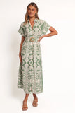 Preston Midi Dress Green Floral