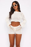 Want To Want Me Crochet Shorts White