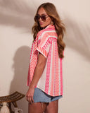 Sunkissed Burst Abstract Short Sleeve Top